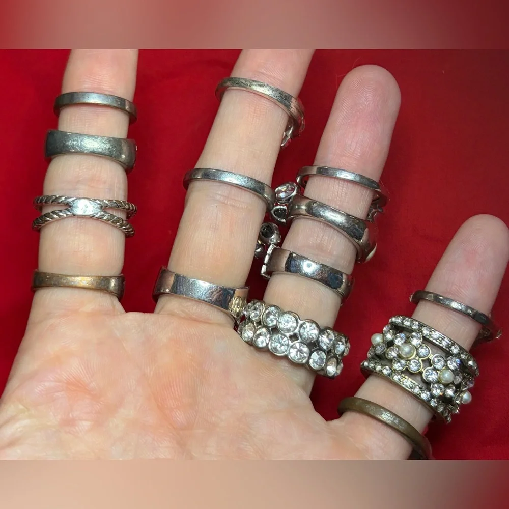 Vintage 90s Costume Jewelry Ring Lot of 14